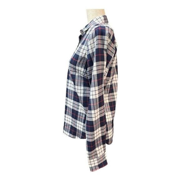 UNTUCKit Womens Plaid Cotton Button Down LS Shirt~Size 2~Blue White Red L14 40 - Picture 6 of 10